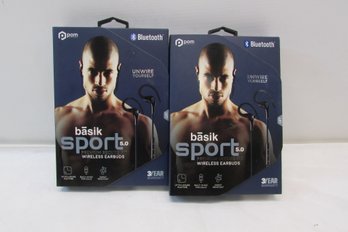 Pom Basik Sport Wireless Ear Buds Lot Of 2