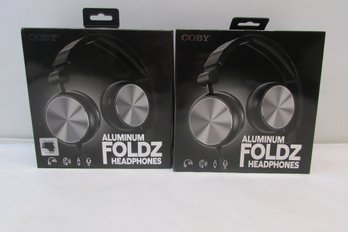 Coby Aluminum Foldz Head Phones Lot Of 2