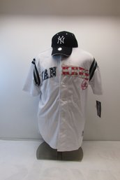 New York Yankees Lot Hat & Shirt Sz M 38-40