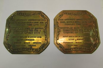 Antique Victorian Screw Company Plaques 4-3/4 X 4-3/4