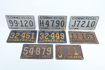 8 -1930s -1950s Connecticut Licence Plates