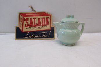 Vintage Salada Tea Advertising And 1930's McCoy Salada Tea Pot