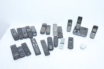 Large Grouping Of 19-Miscellaneous Remotes & 3- Cordless Phones