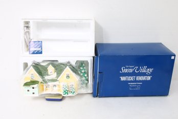 Department 56 Snow Village Nantucket Renovation Hand Painted Lighted House - New Old Stock