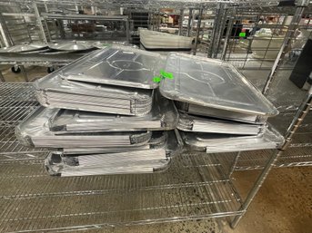 Large Group Of Aluminum Serving Tray Tops