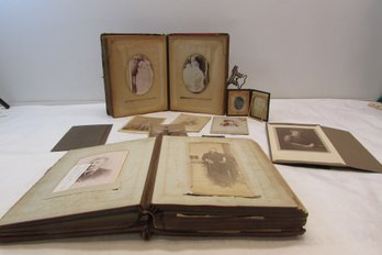 Antique Photo Albums, Tin Type And Small Loose Photos Extremely Fragile