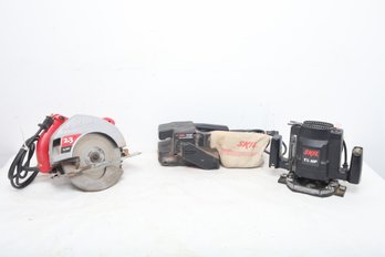 3 Pc Skil Brand Power Tool Lot: Circular Saw, Router & Belt Sander ~ All Tested & Working