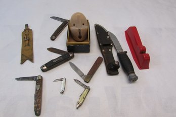 Vintage Knife And Sharpener Lot