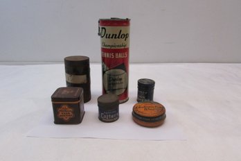 Assorted Vintage Advertising Lot Including Sealed Dunlap Tennis Balls