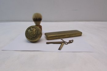 Vintage Assorted Lot: Including  Brass Travelers Japanese Pen Box & County Of New Haven Brass Door Knob