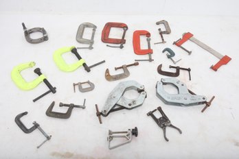 Large Lot Of C-clamps & Other Misc. Clamps
