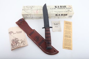 Vintage New Old Stock KA-BAR USMC Fighting Knife (full Size) In Original Box W/all Paperwork