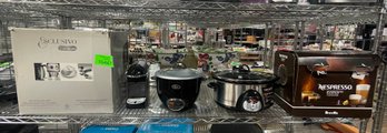 Group Of Small Kitchen Appliances Nespresso, Crock Pots And More