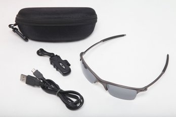 Vintage Oakley Razrwire Sunglasses W/snap On Bluetooth Earpiece ~ Tested & Works