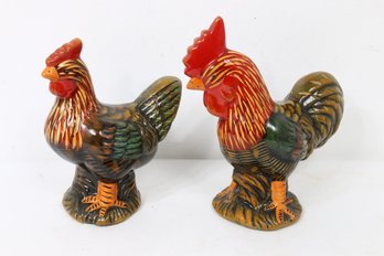 Department 56 ' Garden ' Rooster Pair - New Old Stock