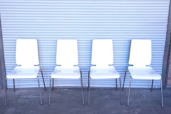 4 Stackable White Waiting Room Chairs