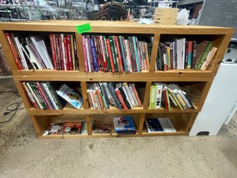 Large Lot Of Cook Books With Shelves