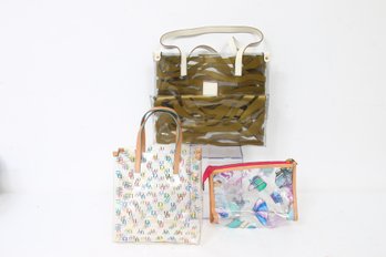 Group Of 3 DOONEY & BOURKE Women's Clear Bags Totes & Cosmetic Bag