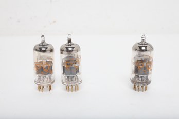 3 Vintage Vacuum Tubes:  Amperex PQ 6922 (2 Matching USA & 1 Holland) Gold Pins