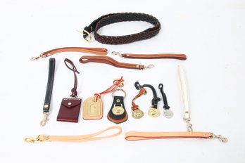 Large Group Of DOONEY & BOURKE Key Chains And Leather Wrist Straps - Some New