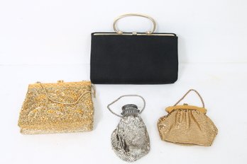 Group Of 4 Vintage Women's Evening Purses Including 2 Mesh From Whiting & Davis