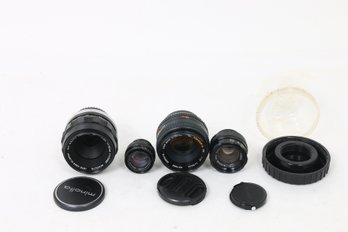 Group Of Vintage Photo Lenses From Nikon, Minolta & Schreider Kreuznach