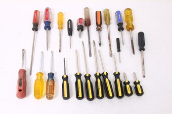 Group Of Various Screwdrivers Including Stanley