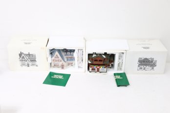 Department 56 Alpine Village Series Pair ' Apotek And Tabak With Besson Bierkeller ' Buildings - New Old Stock