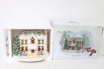 Department 56 Snowy Pine Hills Chesterton Lighted Hand Painted House - New Old Stock