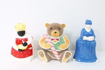 Department 56 Group Of 3 Cookie Jars - Mint