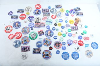 Large Grouping Of Vintage Political Buttons & Pins: Clinton, Duffy, Roy, Dupont & More