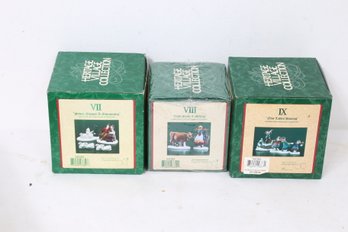 Department 56 Heritage Village Collection - Twelve Days Of Christmas Accessories (#7-9) - New Old Stock