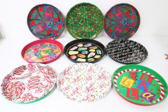 Large Group Of Department 56 Tin Trays