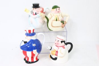 Department 56 Group Of 4 Water Pitchers TEA TIME - Made In Japan Hand Painted - New Old Stock