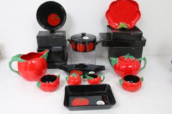 Department 56 Rare HOT TOMATO Kitchen Items Made In Japan - New Old Stock