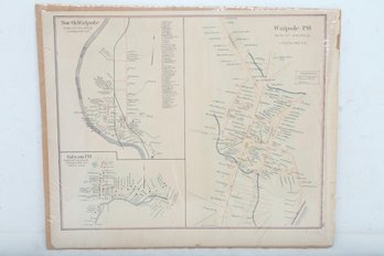 19th Century, Hand Colored Map Of The Town Of Walpole (1892)