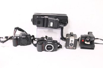 Group Of Vintage Mainly 35mm Photo Cameras, Nikon SB-16 Flash & More