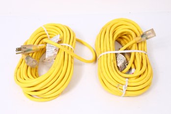 Pair Of Heavy Duty Extension Cords AWG14 - New 50 Ft Each