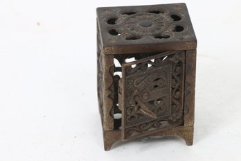 Antique Cast Iron Bank With Original Key