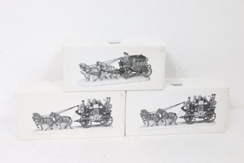 Department 56 Heritage Village Collection - Group Of 3 - Royal Coach & Holiday Coach - New Old Stock