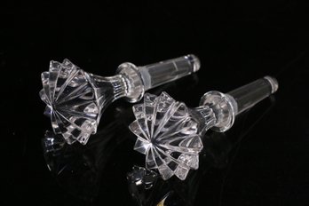 Pair Of Waterford Crystal Decanter Tops
