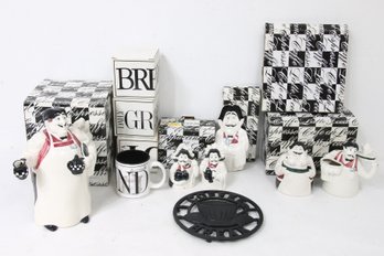 Department 56 ' Coffee Break ' Group Of Teapot, Mugs, S&P Shakers & More - New Old Stock