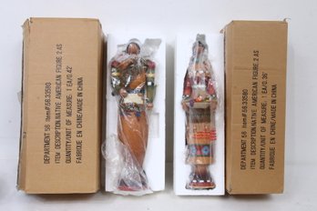 RARE Department 56 Pair Of Native American Figures - New Old Stock