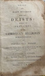 American Imprint 1812 Windsor, Vermont Christian Religion,  Demonstrated By Infallible Proof