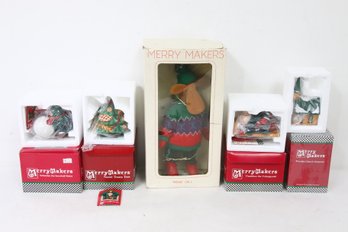 Department 56 Merry Makers Ornaments And Moose Doll - New Old Stock