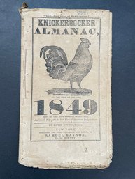 Knickerbocker Almanac For 1849 Rooster Woodcut & Patent Medicine Ads