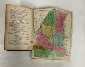 (MAPS) Geer's Hartford City Directory For 1853-4, With Folding Map. Ads.