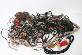 Large Group Of Vintage Telephone Switchboard Cloth Wires Cables