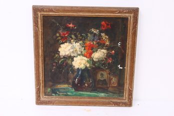 Antique Oil On Canvas Still Life Signed Arthur William Woelfle