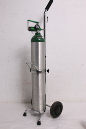 Medical Oxygen Tank Size E With Cart & Valve - FULL